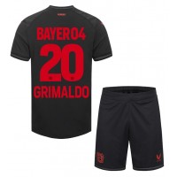 Bayer Leverkusen Alejandro Grimaldo #20 Heimtrikotsatz Kinder 2023-24 Kurzarm (+ Kurze Hosen)